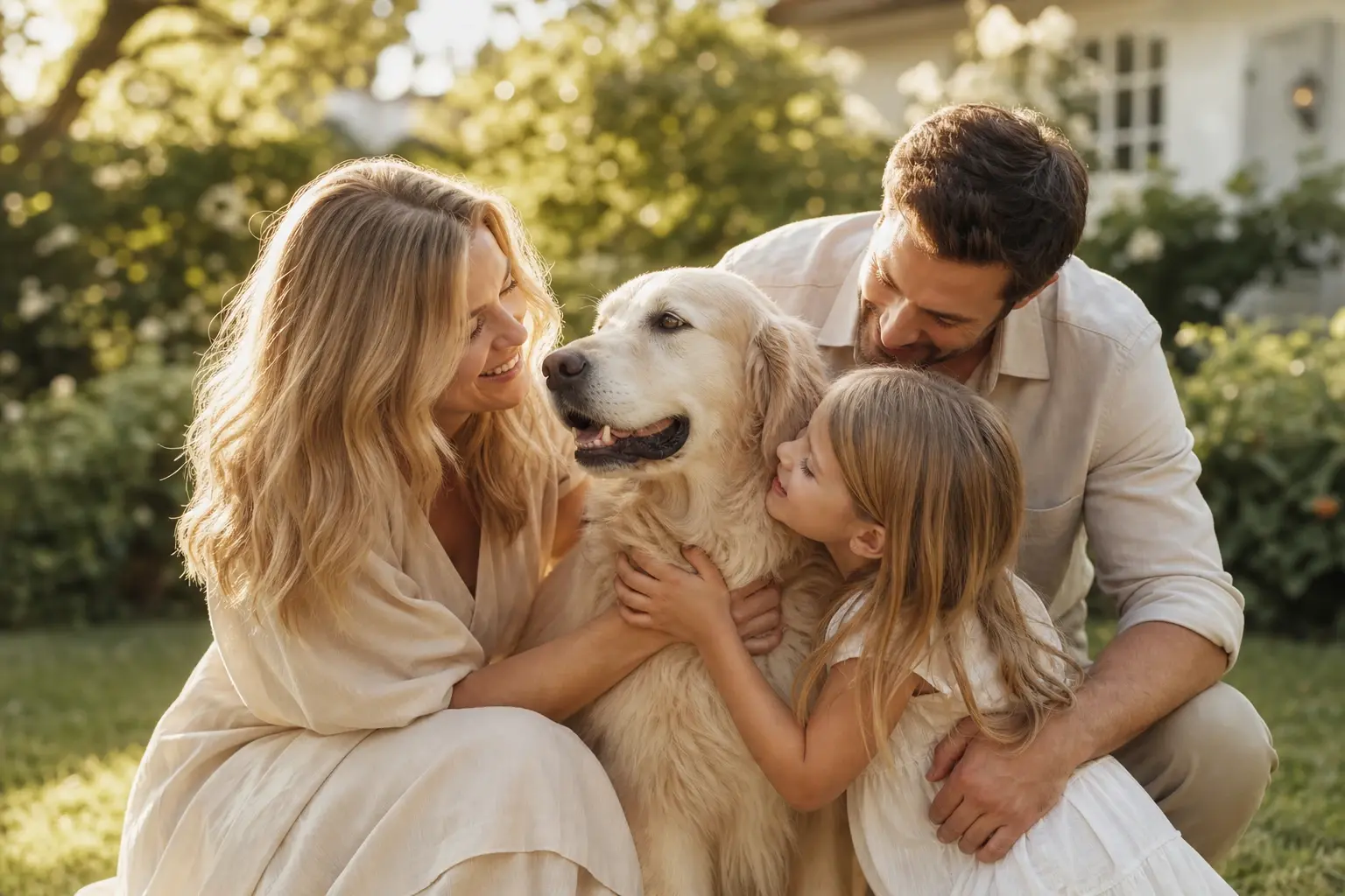 A warm pet and family scene created as a guided ANIVELLE Studio idea